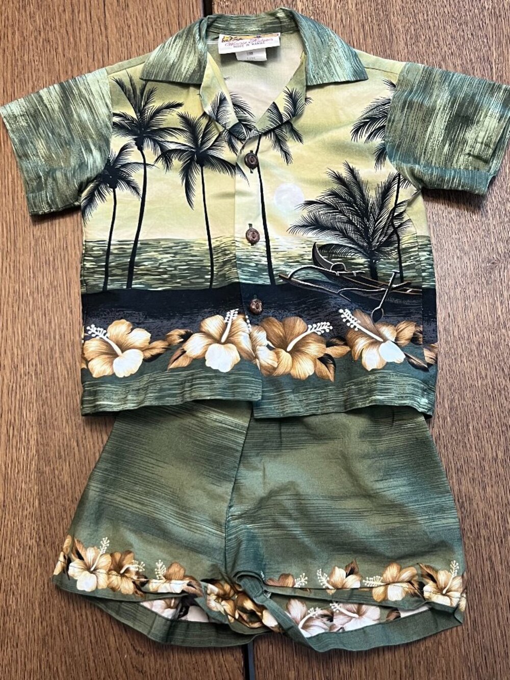 Vintage Winnie Fashion Hawaiian Cabana Set Size 12M Made in Hawaii